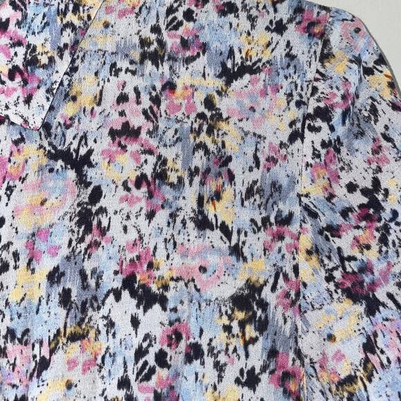 All Saints Dress Womens 4 Multicolor Chiara Sketch Midi Floral Patterned Shirt - Picture 8 of 13